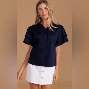 S’EDGE SALLY  Top - Color PASSPORT NAVY BLUE. NWT SIZE MEDIUM